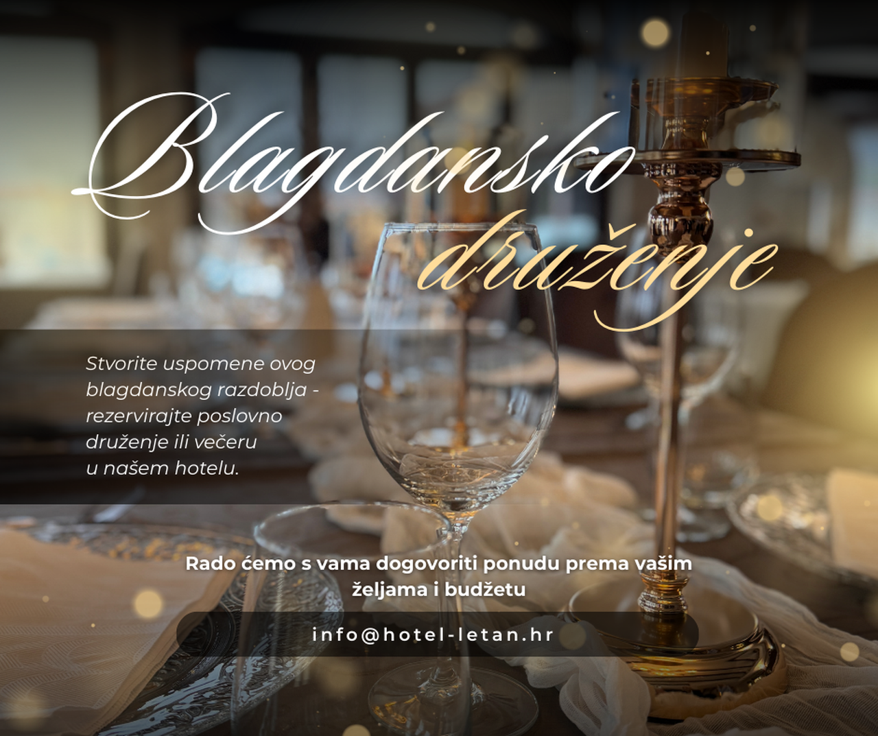 Otvorena ponuda poduzećima za blagdanski domjenak ili večeru